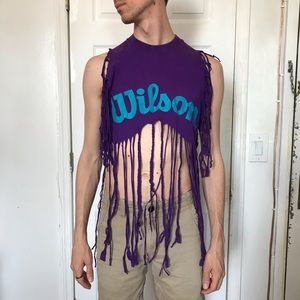 One of a kind Vintage Fringe Wilson Crop Top